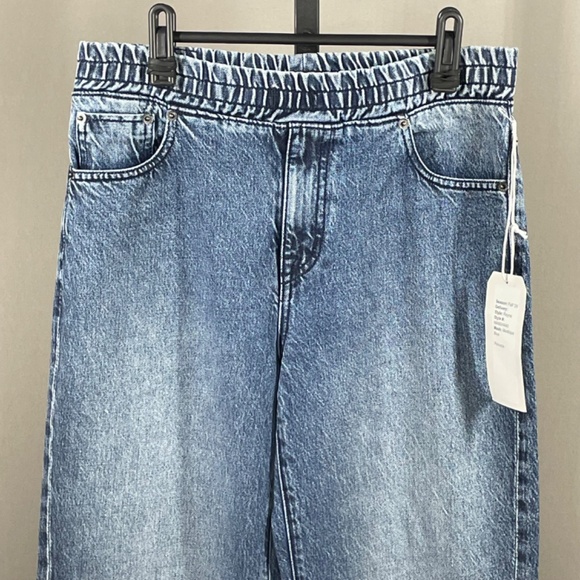 NEW Modern American Jeans Womens 26 blue denim Rayne straight leg pull on boho - Picture 2 of 10
